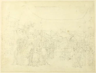 Estudo para uma exposição de desenhos a aguarela, Old Bond Steet, de Microcosmos de Londres