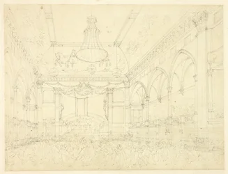 Estudo para Pantheon Masquerade, da Microcosm of London