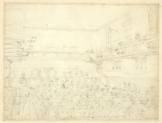 Estudo para a reunião dos Quakers, de Microcosmo de Londres