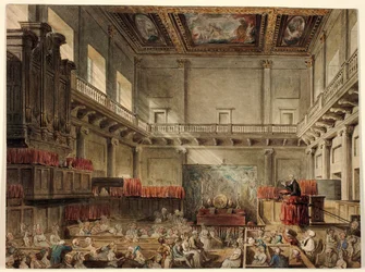 Estude para a Capela Real, Whitehall, no Microcosmo de Londres