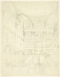 Estudo para Session House, Clerkenwell, da Microcosm of London