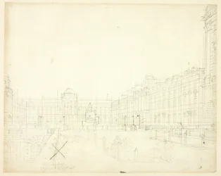 Estude para Somerset House, Strand, da Microcosm of London