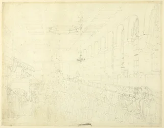 Estudo para The Long Room, Custom House, de Microcosm of London