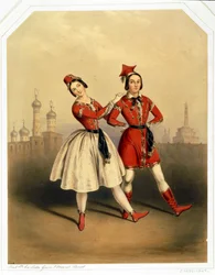 Carlotta Grisi e Jules Perrot - La Polka (litografia)