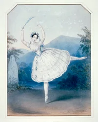 Carlotta Grisi em Giselle, Ato II. Litografia ... (litografia)