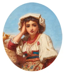 Cabeça de uma menina italiana (aquarela)