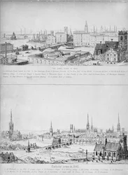 Cidade católica em 1440 e a mesma cidade em 1840