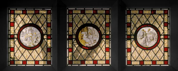 Janelas de Biblioteca com Roundels Netherlandish, c.1844 (vitral)