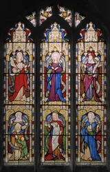 Rute, a Virgem Maria, Sara, Hannah, Dorcas e Anne, 1852 (vitral)