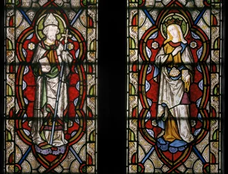 São João de Beverley e Santa Isabel da Hungria, detalhe, 1849 (vitral)