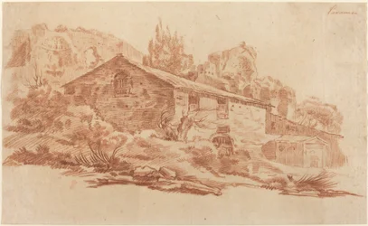 Edifício rústico entre ruínas romanas