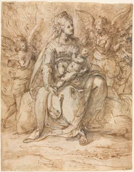 Madonna e Criança com Anjos, final dos anos 1500.