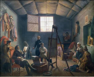 Interior do estúdio de Léopold Robert em Roma