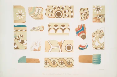Tijolos pintados do Palácio de N.W. em Nimroud [Calah]