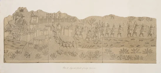 Cerco e pilhagem de uma cidade (Kouyunjik), dos monumentos de Nineveh, bar. 1849