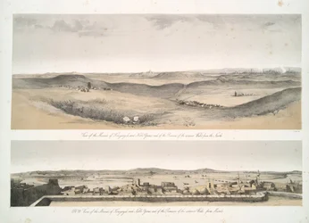 Vista dos montes de Kouyunjik [Quyunjik] e Nebbi Yunus, e dos restos das paredes exteriores, de Mosul