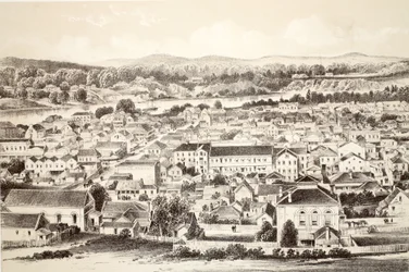 Brisbane, da história da Australásia por David Blair, McGrady, Thomson e Niven, 1879