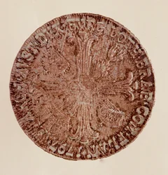 thaler (táler de prata austríaco) do imperador Francisco II (Francisco I da Áustria ou Francisco II do Santo Império) (1768-1835) 1797 Diam. 4 cm Nápoles, museo archeológico