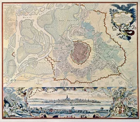 Plano da cidade de Viena, após uma gravura de 1720 (gravura)