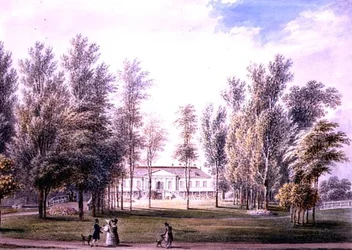 Vista de uma Casa de Campo num Parque, c.1815 (aguarela sobre papel)