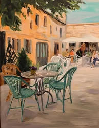 Um café encantador ao ar livre