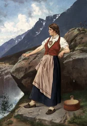 Norueguês:  Mulher no miradouro Mulher no miradouro