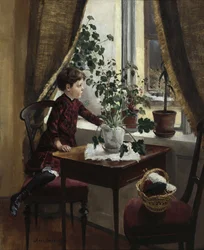 Interior com Criança (óleo sobre tela)