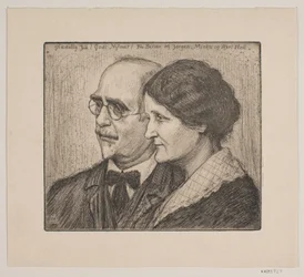 Autorretrato com a esposa. Cartões de Natal e Ano Novo