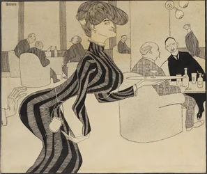 Empregada de mesa (tinta sobre papel)