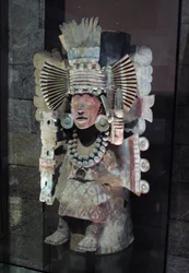 Queimador de incenso na forma da deusa do milho Xilonen, Tlahuac, período pós-clássico tardio, c.1500