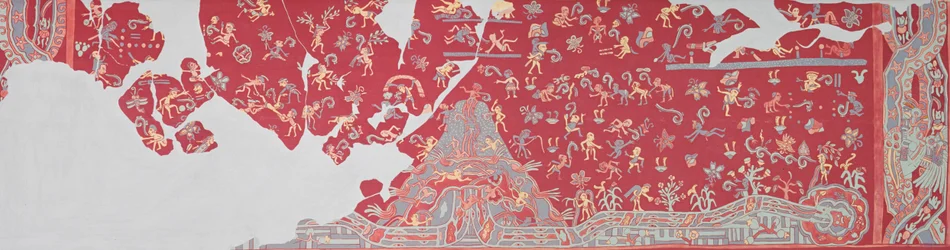 O céu do deus da chuva, fresco de Tlalocan (pintura mural)
