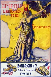 Poster para "The Loan of Liberation 1918": Inscreva-se! "- doente. por B. Chavannaz, Direitos Reservados.