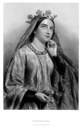 Berengaria de Navarra c1164-1230, rainha consorte do rei Ricardo I, século XIX.