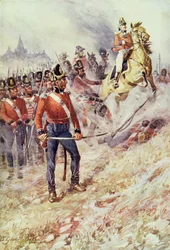 Sir John Moore (1761-1809) na Corunha, 16 de Janeiro de 1809, de British Battles on Land and Sea, editado por Sir Evelyn Wood (1838-1919), publicado pela primeira vez em 1915