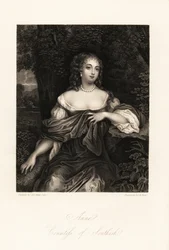 Retrato de Anne Carnegie, Condessa de Southesk, esposa de James Carnegie, anteriormente Lady Anne Hamilton, notória por seu caso com o Duque de York, c