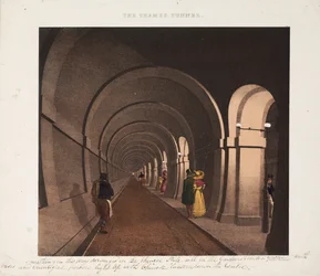 O Thames Tunnel, gravado por JD Harding, c.1835