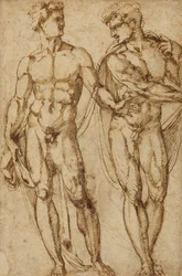 Estudo de dois homens (anverso); Estudo da cabeça de um homem barbudo (verso)