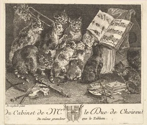 Concerto de Gatos, após a pintura na coleção do Duque de Choiseul, antes de 1771.