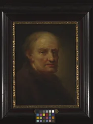 Cabeça de um homem velho (óleo sobre madeira)