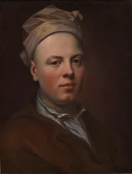 Retrato de um jovem vestindo um boné branco
