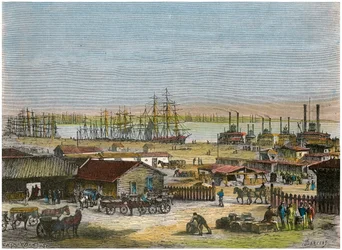 Rio Mississippi, Nova Orleans, Louisiana, EUA, c1880