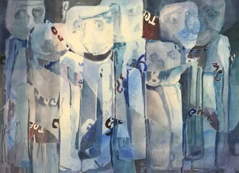 Rostos, c.1980-90 (aguarela sobre papel)