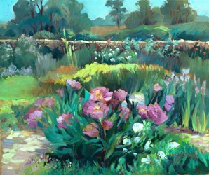 Peónias do jardim, c.1990-2000 (óleo sobre tela)
