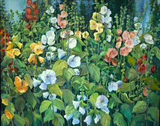 Malvas-rosa, c.1990-2005 (óleo sobre tela)