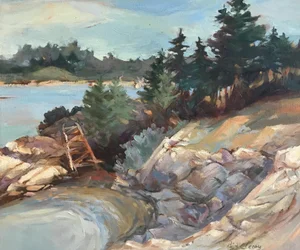 Maine Bluffs, c.1980-95 (óleo sobre tela)