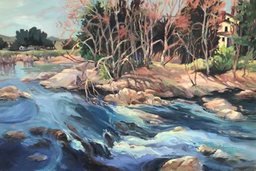Maine River, c.1980-90 (óleo sobre tela)