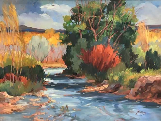 Novo México Fall River, c.1980-95 (óleo sobre tela)