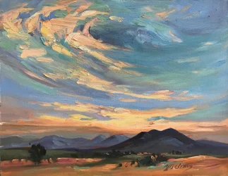 Montanha de Taos, Novo México, c.1980-2000 (óleo sobre tela)