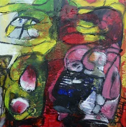 Rostos abstratos vibrantes