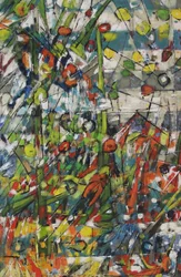 Abstrato de um jardim vibrante